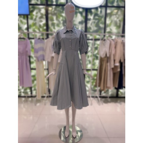 듀엘원피스 듀엘블라우스 톰보이원피스 보브원피스 자주원피스 지컷블라우스 듀엘원피스 논슬립브라 듀엘 볼륨소매 롱 원피스 D222MSE067(1858245)