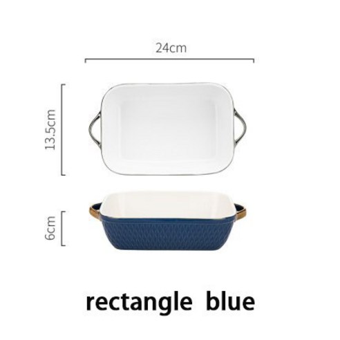 FREELIFE 가정용 오븐 접시 북유럽 세라믹 LC-578, rectangle blue-870
