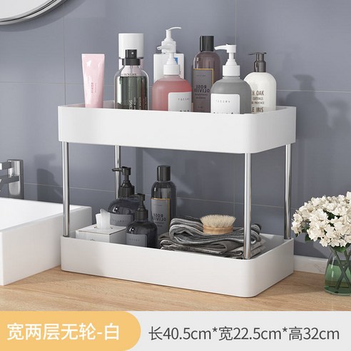 세면용품 수납대 화장실 비치대 착지 다층 화장실 욕실 화장실 손수레 화장품 코너 수납 재봉틀 욕실 바구니 화이트 층 (좁은) - 바퀴 없음, 화이트 2층(가로) - 바퀴 없음