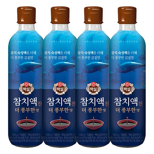 백설 참치액 진 더 풍부한 맛 [ 참치 숙성액을 더해 더 풍부해진 감칠맛! ], 500g, 4개