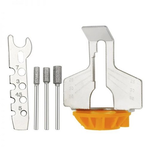 체인톱날연마기 엔진톱날연마기 체인 톱날 샤프너 드릴용 연마기 세트 톱 체인용 키트, 01 YellowSilver, 1개