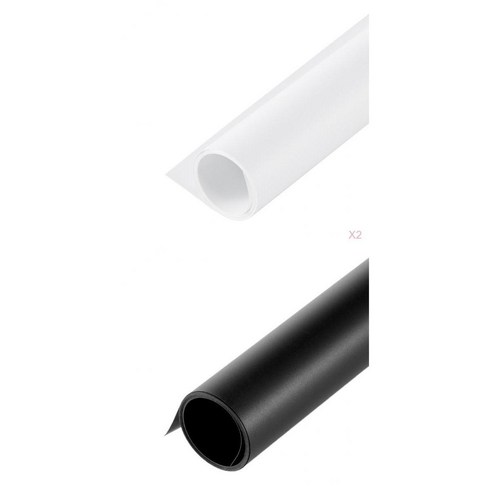 THE WAROOM SHOP 방수 3Pcs 백색 까만 스튜디오 배경막 사진 배경 PVC, 50 × 50cm, 화이트 + 블랙