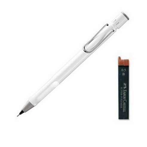 LAMY 사파리 샤프 샤이니화이트 + 샤프심 랜덤발송 세트, 0.5mm, 1세트