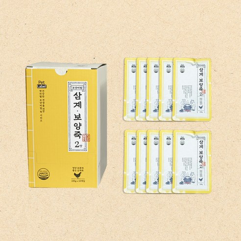 펫라벨 보양비법 강아지 보양죽 강아지보양식, 10개, 100g, 삼계