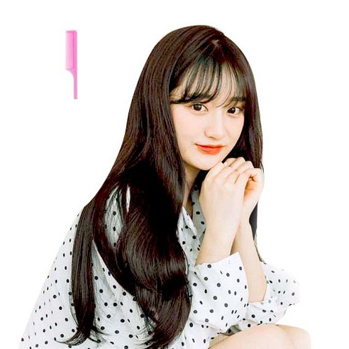 가발매니아 인생c컬 53cm 리얼라인피스(제디원사) 오픈반가발 하이커버피스 풀+꼬리빗 1개, 내츄럴브라운