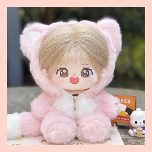 모카돌 20cm 솜인형 옷 핑크여우 바디슈트, 핑크, 1개