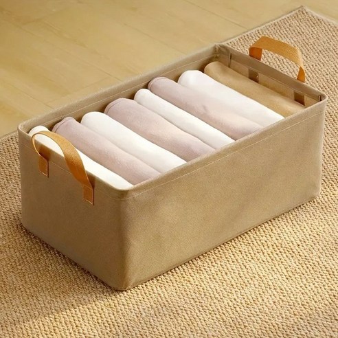 바바 다용도 정리함 의류정리함 수납정리함 리빙박스, 2개, 베이지