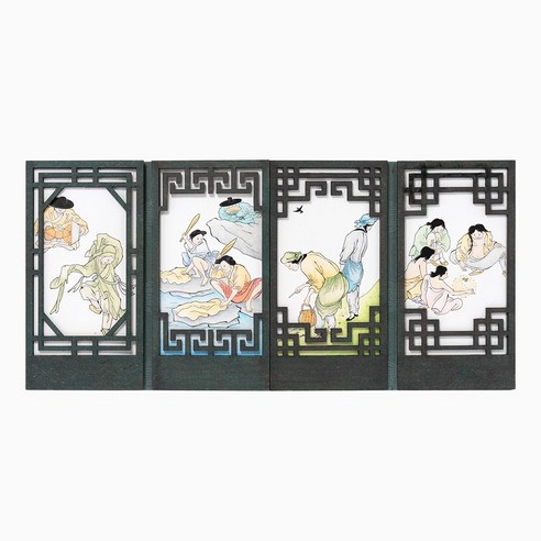 민화샵 고급 전통 병풍 만들기, 1개, 풍속화 S250029B
