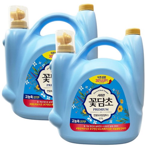 샤프란 꽃담초 연꽃향 섬유유연제 5.7L x 2개, 5.7L, 2개
