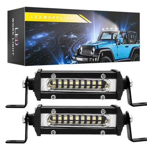 자동차용 작업등 LED 바 오프로드 SUV ATV 트랙터 보트 트럭용 방수 헤드라이트 4x4 9LED 스팟 플러드 라이트 27W, 02 2pcs