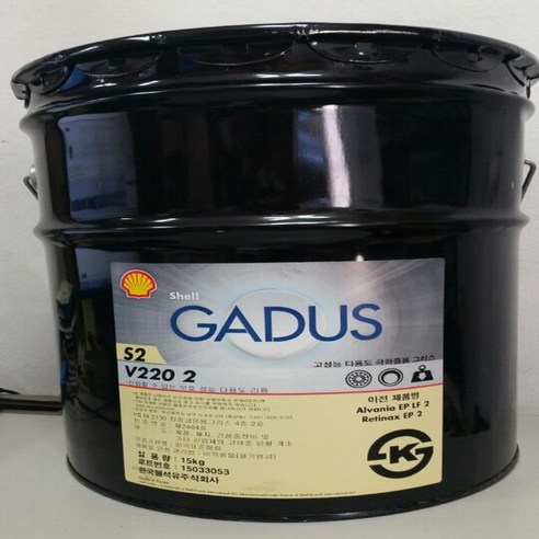 쉘 가두스 Shell Gadus S2 V220 2 15kg 극압 그리스 구리스, 1개