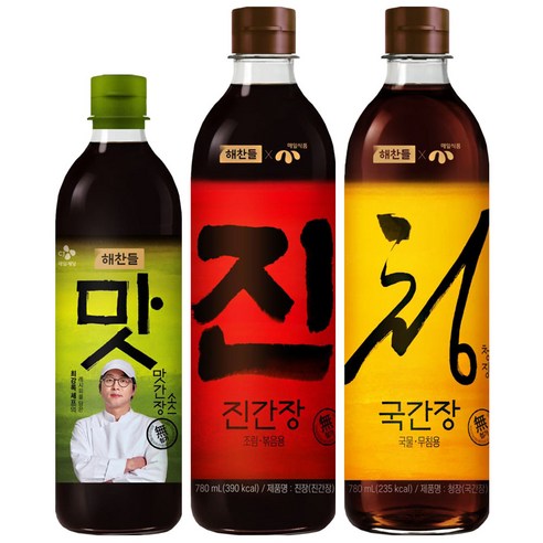 해찬들 간장 (맛간장+진장+청장), 2.01L, 2세트