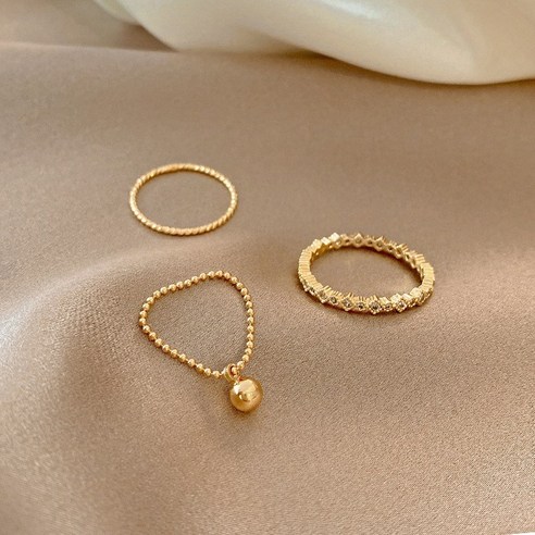DIRUN 패션 첫 번째 한국 ins 트렌디 수술 3 세트 반지 여성 패션 디자인 감각 다이아몬드 검지 반지 도매