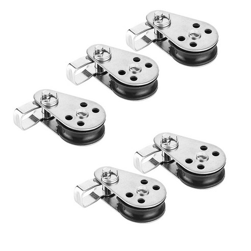 5pcs 해양 보트 풀리 블록 밧줄 스테인레스 스틸 카약 카누 앵커 키트 나일론 패드 눈 보트 카약 액세서리, 하나, 보여진 바와 같이
