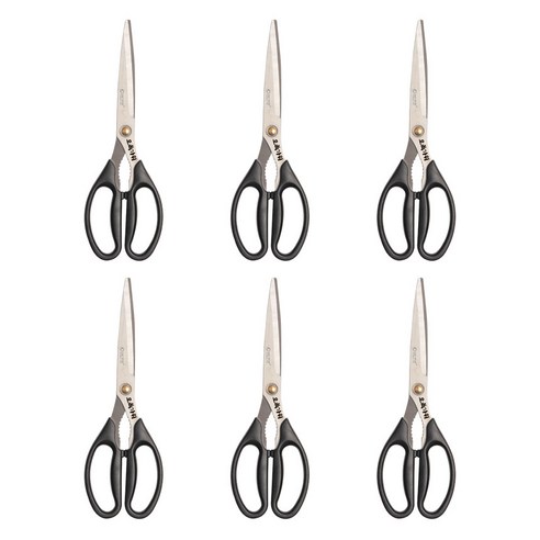 [오복 가위] 잘드는 고기 고깃집 업소용 주방용 식당 삼겹살 식가위, 혼합색상, 6개