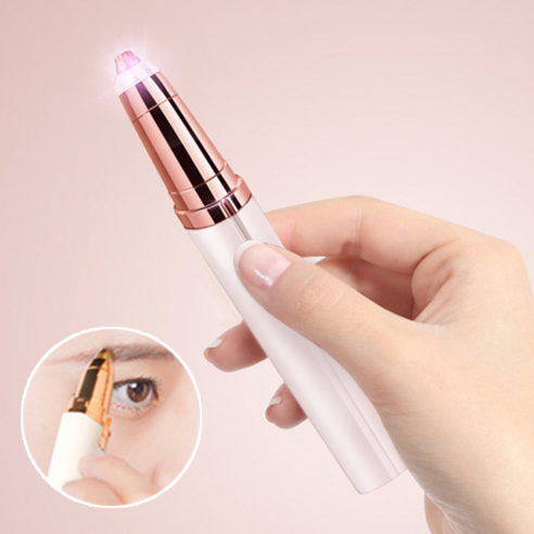 하트엘 휴대용 눈썹 정리기 USB 충전식 제모기, 로즈핑크