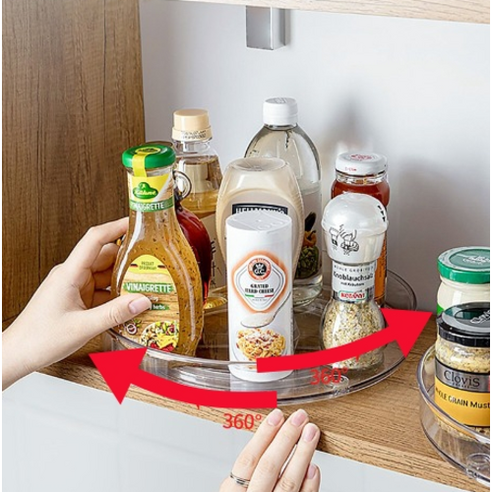 까사리꼬 투명 회전 트레이: 간편하고 실용적인 주방 정리 솔루션