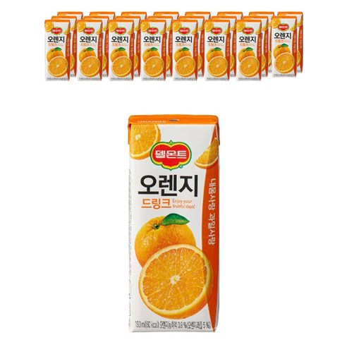 델몬트 오렌지드링크팩 190ml 24팩, 24개