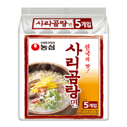 농심 사리곰탕면 110g, 5개