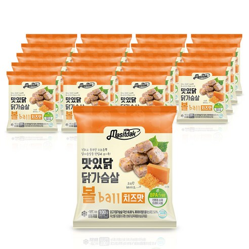 맛있닭 닭가슴살 볼 치즈맛 100gx20팩(2kg), 100g, 20개