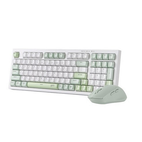지클릭커 오피스프로 WMK50 사일런스 M 98 무선 키보드 마우스 세트, 일반형, Greenwich