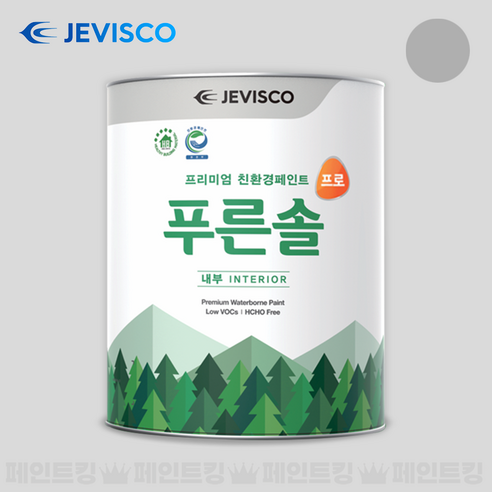 제비스코 푸른솔 프로 내부 친환경 수성 실내인테리어 (베스트 4종 컬러), 1개, 3.8L, 라이트그레이