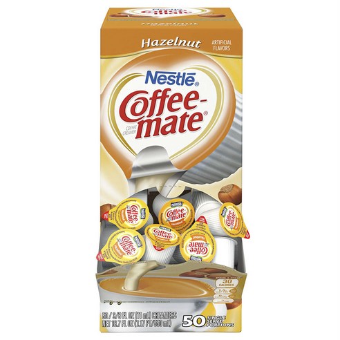 커피메이트 커피 크리머 글루텐 프리, 헤이즐넛, 50개입, 11ml, 50개입