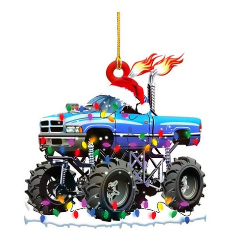 DKaony 크리스마스 트리 펜던트 매달려 장식 선물 개인화 된 소방차 차량 트럭 보트 굴삭기, 10