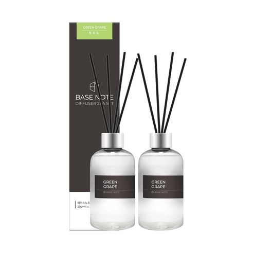 (+) 베이스노트 홈 디퓨저, 청포도, 200ml, 2개