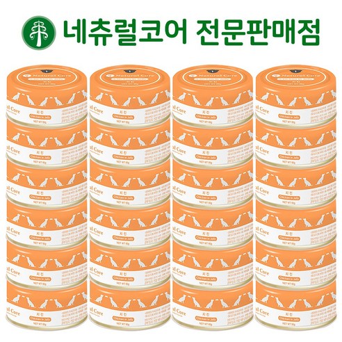 네츄럴코어 애견 영양 간식 캔, 치킨, 95g, 24개