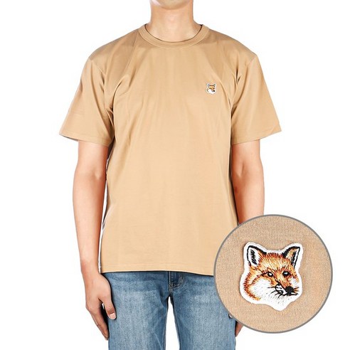 메종키츠네 23SS AM00103KJ0008 BEIGE 남성 폭스 반팔 티셔츠 Best Top5 메종키츠네 23SS AM00103KJ0008 BEIGE 남성 폭스 반팔 티셔츠 Best Top5