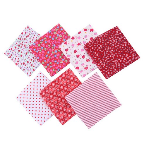7pcs DIY 직물 프린트 면직물 바느질 퀼팅 스크랩북팅 수공예 사각 원단, 4