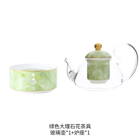 DFMEI.커피잔 세트요.Coffee cup set금골자 커피잔 세트 영국식 홍차잔 유럽식 도자기 커피잔 오후차 선물세트입니다., 대리석 (한 잔의 냄비) 그린, DFMEI.전통적인