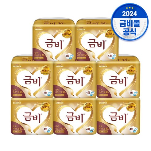 금비 속기저귀 라운드형(프리미엄), 4개, 30개입, FREE(onesize)