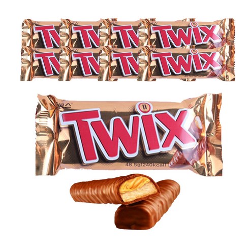 트윅스 싱글 25개입/1곽/초코바/초콜릿/twix, 48.5g, 10개