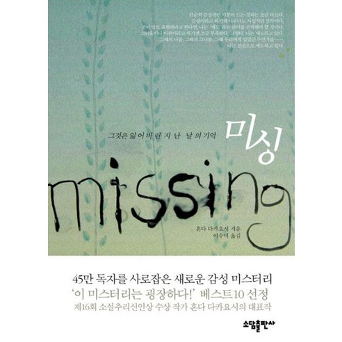그것은 잃어버린 지난날의 기억 미싱, 소담출판사