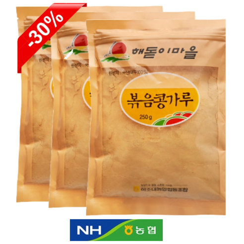 강원도농협 볶음콩가루 (국내산 1등급콩만 사용) 신선도보장상품, 250g, 3개