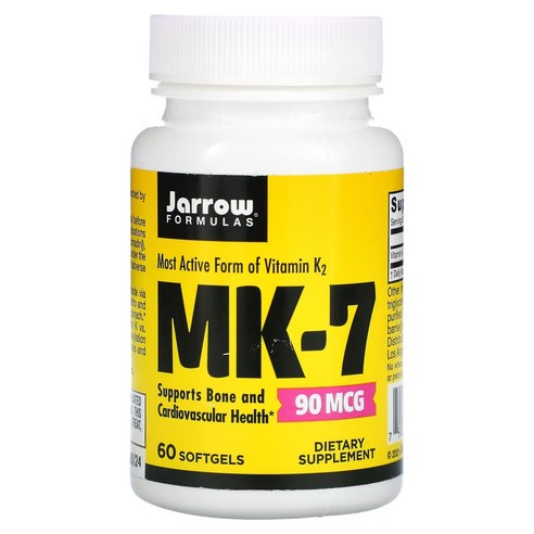 MK7 비타민K2 90 mcg 밸류 사이즈 90 소프트젤 Jarrow Formulas, 90정, 1개