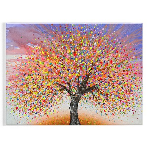 오로라데코덴 캔버스형 보석십자수 30x40cm, MK046 컬러풀 나무