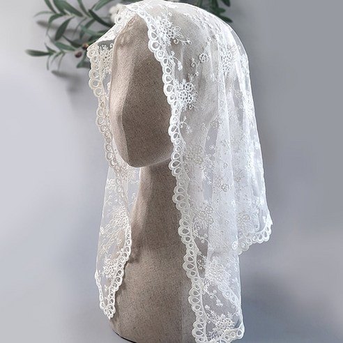 시로미 수제 핸드메이드 미사보 아드리아 세례식 흘러내리지않는 가벼운미사보