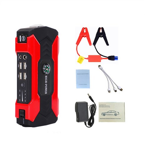 자동차 점프스타터 12v 24v 공용 6 in 1 car jump starter 20000mah power bank 휴대용 배터리 부스터 충전기 12v 시작 장치 가솔린 호환, 옵션 2, 씨엔