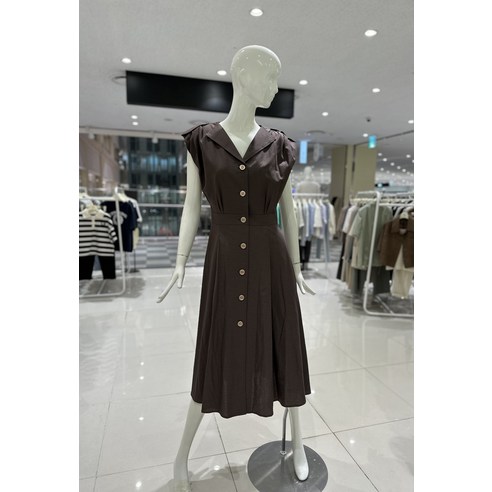 올리브데올리브 카라 V넥 민소매 원피스 (YW3MO349)(1926556)