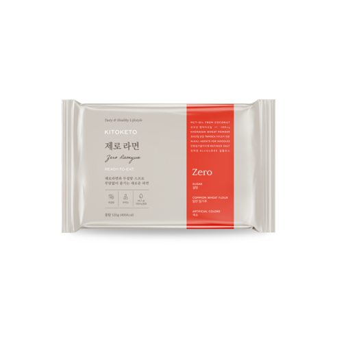[키토케토] 제로라면 호라산밀 무설탕 MCT오일 저탄고지 다이어트라면(120g), 10개