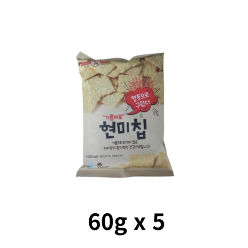 오버파워푸드 기름제로 현미칩 과자, 60g, 10개