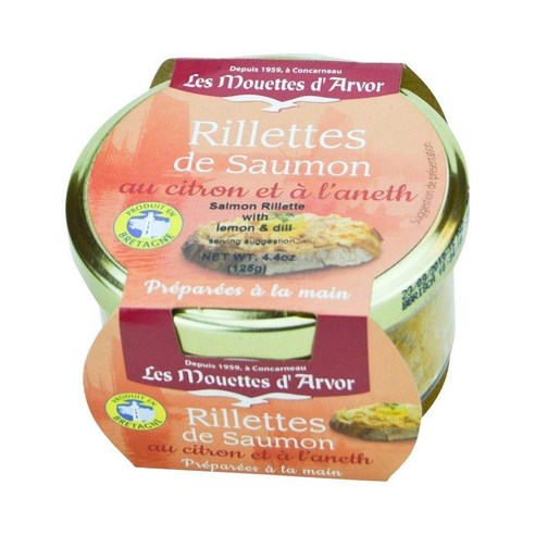 Salmon Rillettes with Lemon and Dill - Les Mouettes d'Arvor - 4.4 oz, 1개