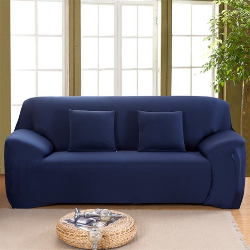 [XIG] Housmife 단색 소파 커버 거실 소파 커버 코너 소파 커버 Slipcover Chair Protector 1/2/3/4 인승, 1Pc 145-185Cm, 네이비