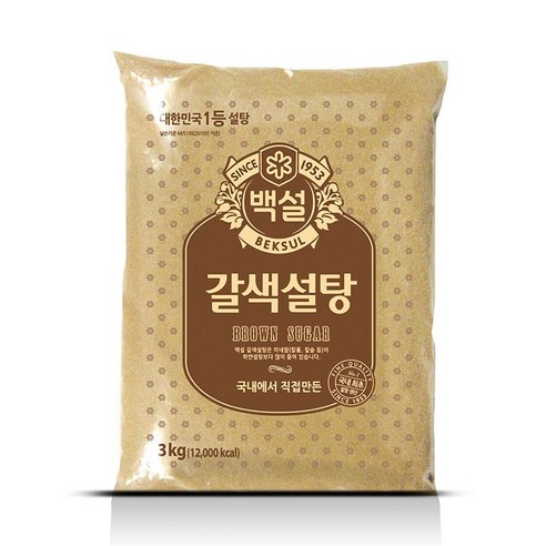 백설 갈색설탕, 3kg, 5개