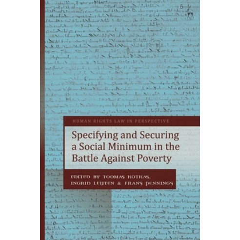 Specifying and Securing a Social Minimum in the Battle Against Poverty Paperback, Hart Publishing, English, 9781509952816