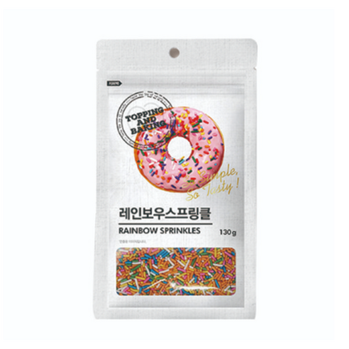 레인보우 스프링클, 6개, 130g