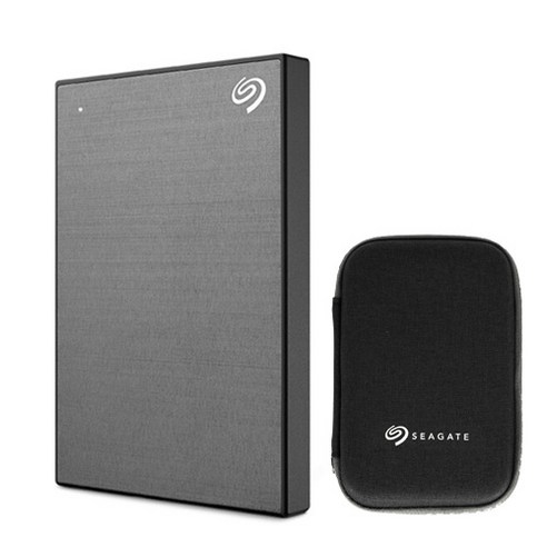 씨게이트 One Touch HDD 데이터 복구 외장 하드 + 파우치, 스페이스그레이, 1TB